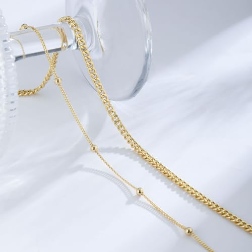 2PCS Gold Silver Waist Chain Adjustable Layered Belly Chain Body Chain Jewelry for Women Sexy Bikini Beach Boho Pearl Beaded Cuban Satellite Waist Chains - style: 2PCS-GD-Cuba+Beads