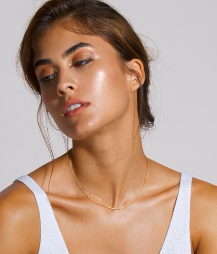 Dainty Sterling Silver Plated Diamond Choker Necklace for Women | Layered Created Diamond Pendent Necklace Set Non Tarnish, Stackable Cuban Chain Choker Jewelry - color: Gold-05