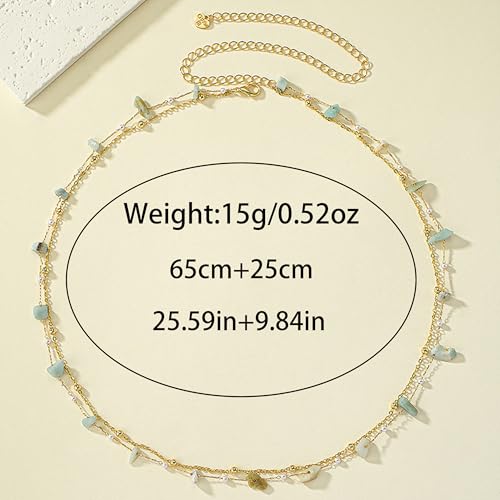 Gold Turquoise Waist Chain for Women Boho Layered Belt Chain Irregular Stone Belly Body Chain Summer Bikini Sexy Body Chain Festival Rave Body Accessories - color: Mint Green