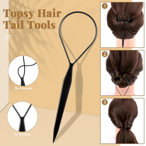 IKOCO 822PCS Hair Accessories for Girls, Elastic Hair Ties with Neutral Color Clips and Tools - color: Brown