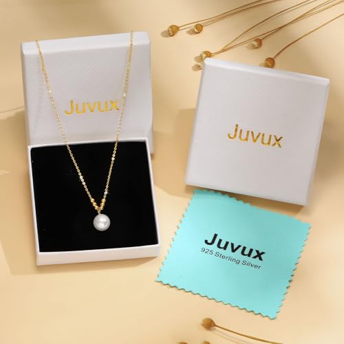 Pearl Necklace for Women 925 Sterling Silver Single Pearl Jewelry with Shell Pearl Pendant - Dainty Choker Necklace Suitable for Anniversary, Wedding, Birthday Gifts - color: Bead Gold