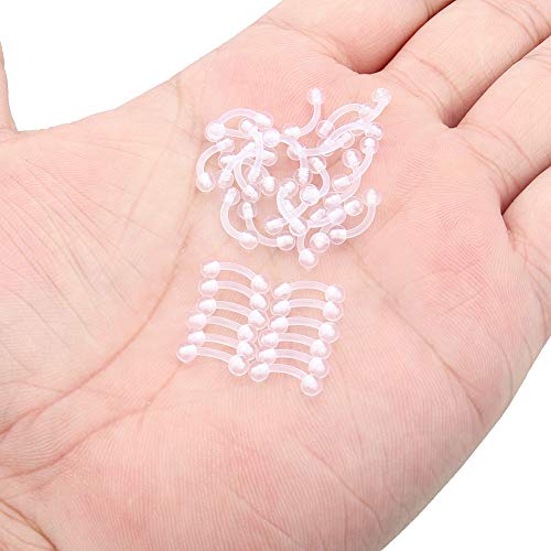 16G Clear Plastic Curved Barbells Eyebrow Ring Snake Eyes Tongue Rings Acrylic Bioflex Cartilage Helix Tragus Earrings Nipple Belly Lip Ring Piercing Retainer Length 6mm 8mm 10mm 12mm 36pcs - color: 36Pcs 16G 6mm
