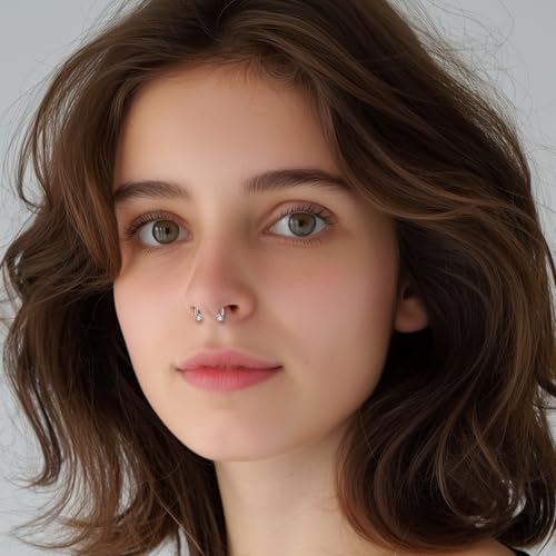 ONESING 20-30 Pcs Septum Rings 16G Septum Jewelry - Surgical Steel Piercings Horseshoe Helix Daith Smiley Tragus Lip Rings Nose Hoop Hinged Seamless Piercing Jewelry for Women Men - color: Gold-16G-8mm/10mm/12mm