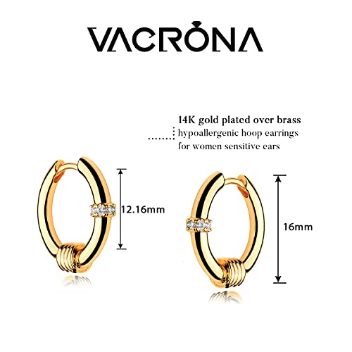 Cubic Zirconia Huggie Earrings 14k Gold Plated Tiny Earrings Small Huggie Hoop Earrings Simple Lightweight Hoops Gift for Women - color: Singlecircle