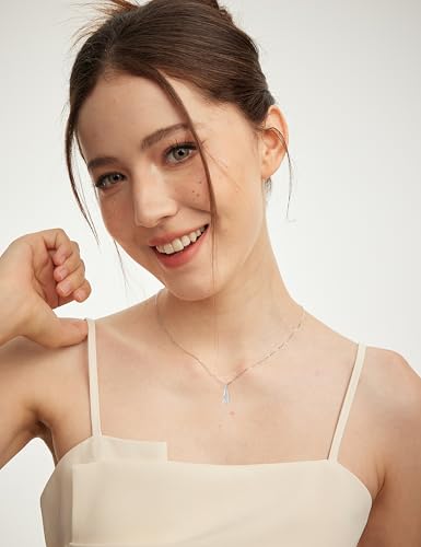 S925 Sterling Silver Chain Necklace for Women, 18 inch Adjustable, Classic, Fashionable, Versatile, Unique Safety Buckle Design, Silver Necklace Gift - color: Z-Pendant Necklaces