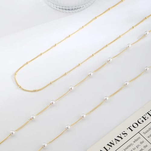 2PCS Gold Silver Waist Chain Adjustable Layered Belly Chain Body Chain Jewelry for Women Sexy Bikini Beach Boho Pearl Beaded Cuban Satellite Waist Chains - style: 2PCS-GD-Pearl+Satellite Chain