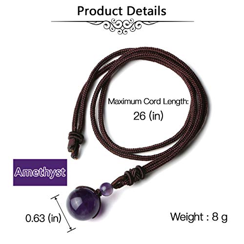 Jovivi Healing Crystals Necklace Natural Tiger Eye Amethyst Lucky Blessing Protection Chakra Beads Stone Pendant for Women Men Adjustable - color: MULTICOLOR