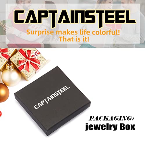 CaptainSteeL Cuban Bracelet for Men Stainless Steel Chain Link Bracelet | 8mm Width,7/7.5/8/9 Inch Length, Silver/18K Gold Plated,Men Bracelet,Waterproof Bracelet,Bithday ,Christmas gift - color: Dense Chain SteeL, size: 7in