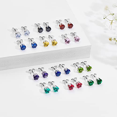Multicolor Crystal Dangle Studs Earrings Set for Women 925 Silver Hypoallergenic Dangle Earrings Leverback Drop Earring Fashion Cubic Zirconia Leverback Stud Earring Sets Trendy Cubic Zirconia Jewelry Gifts for Women - style: 12-S-S