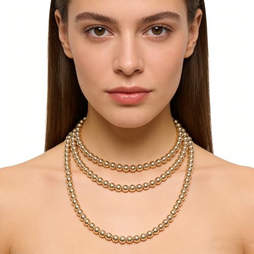 Long Pearl Necklace, Jewelry Faux Pearls Pendants Faux Pearls Strand Beads - color: Gold