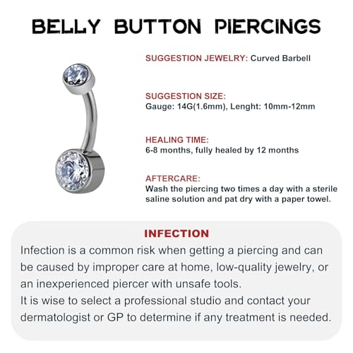FINE4U Dangle Belly Button Rings 14G 10mm 12mm - ASTM F136 Implant Grade Real Titanium Belly Ring, Internally Threaded Hypoallergenic Navel Piercing Jewelry for Gift idea (Clear) - color: Bezel Set - Gold, size: 12mm - Gold