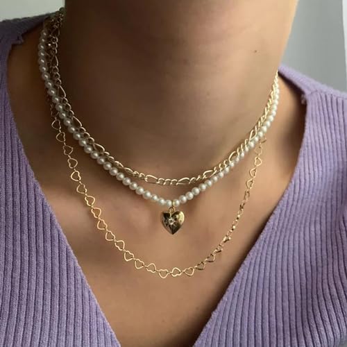 Jabogrii 16.4 Feet Heart Jewelry Chains Gold Brass Chain for Jewelry Making | Women Necklace Bracelet DIY Craft Chain Bulk Permanent Jewelry Making Roll - color: Heart Gold