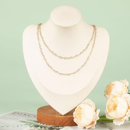 UMAOKANG 5 Meters Gold Plated Stainless Steel Chain for Jewelry Making Hollow Heart Chain Roll with Jewelry Findings - color: Gold Heart