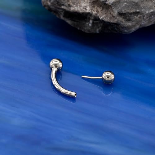 G23 Titanium Curved Barbell Ring 16G, Eyebrow Rings, Rook Cartilage Earring Piercing Jewelry, 8mm Vertical Labret, Eyebrow, Daith, Helix Piercings Body Jewelry… - style: Modern