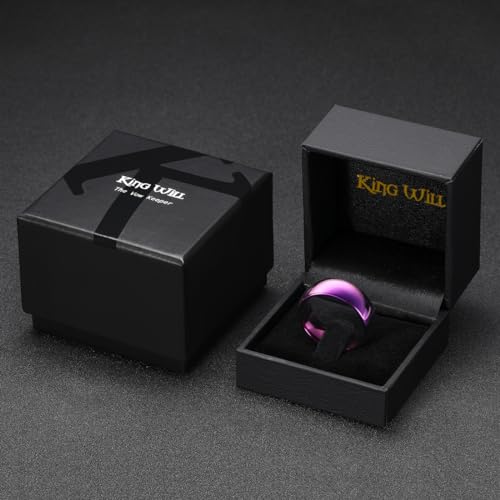 King Will Men's Women's Tungsten Carbide Ring 24k Gold Plated Rose Gold Plated Domed Polished Finish Wedding Band | Gold/Rose Gold, 1.5mm/2mm/4mm/6mm/8mm, Polished, Everyday Wear - color: Purple 8mm