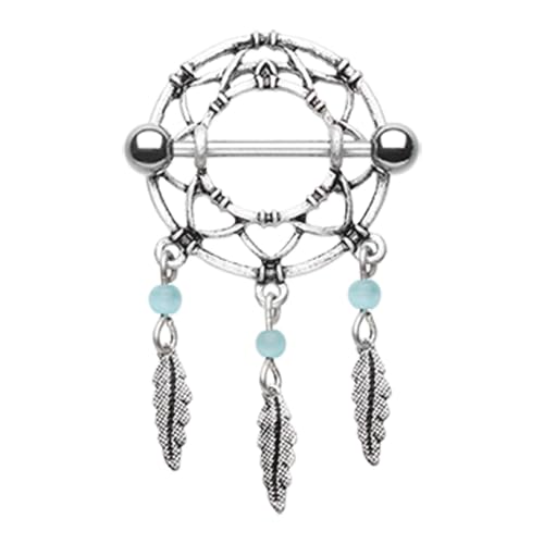 Classic Dreamcatcher Feather Nipple Shield Ring Sold As Pair