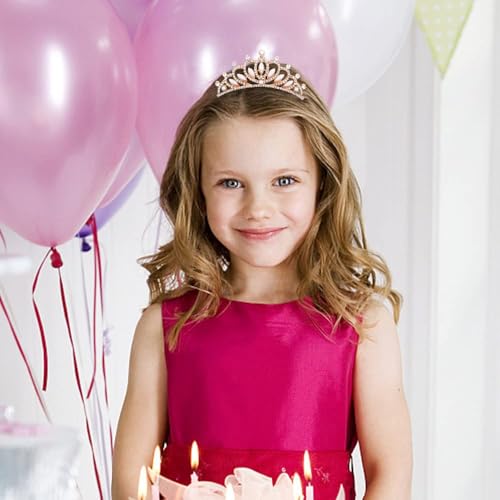 ANBALA Tiara Crown with Hair Comb, 3 Pack Mini Tiara Crown for Women Crystal Shiny Hair Accessories (Rose Gold) - color: rose gold
