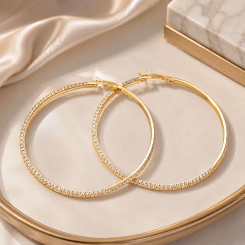 Big Chunky Gold Hoop Earrings for Women Beaded Large Statement Earrings Lightweight Fashion Jewelry Daily Wear Party Gift - color: E7:Gold 10cm