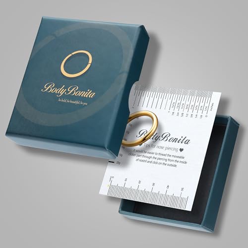 4/5/8 pcs 16G/18G/20G 316L Surgical Steel Hinged Nose Rings Hoops Lip Septum Rings Helix Conch Rook Cartilage Tragus Earrings Piercing Jewelry Black Silver Gold Plated Nose Rings Women Men - color: Gold - 16G (6mm-12mm) - 8PCs