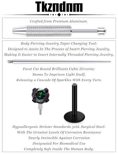 18/16g Flat Back Earrings Lip Rings Stud Jewelry Surgical Steel - color: Black, size: 18g