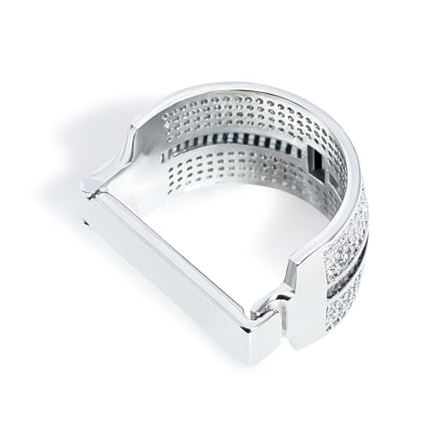 Sparkling Crystal Men's Neck Tie Ring Tie Clasp Necktie Clips Holder Tie Accessories with Box for Wedding Jewelry Gift - style: Silver Clips with Black CZ