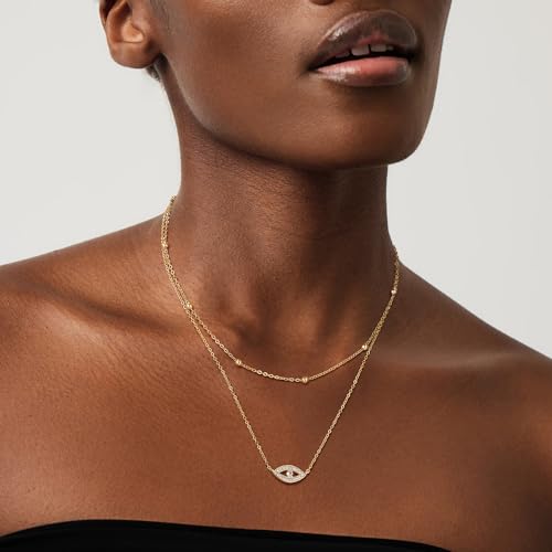 MEVECCO Dainty Choker Necklaces for Women, Beaded and Multi-Row Chains | 14K Gold Plated Brass, Select Silver Plated Brass Options, Polished And Textured Profiles For Everyday Styling - style: Beaded GD