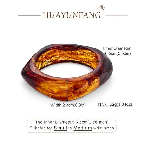 Chunky Acrylic Bangles Bracelets For Women Geometric Acrylic Resin Acetate Mottled Wide Bangle Bracelet Statement Colorful Bangles for Party - color: 02-irregular bangle
