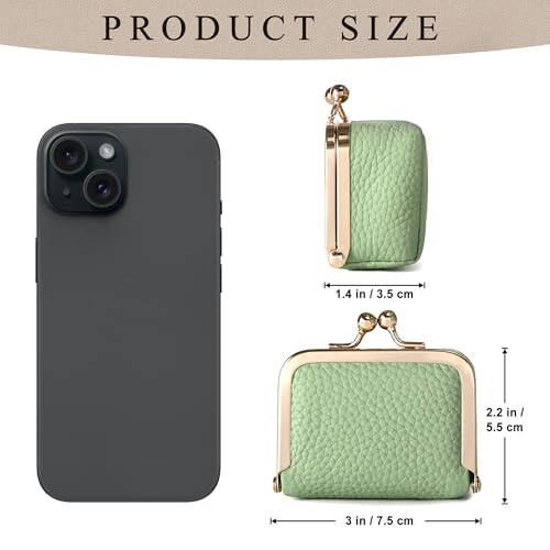 Zivyes Mini Jewelry Box Travel Small Coin Purse Organizer Case Genuine Leather Tiny Size (B-green) - color: B-Green-Standard