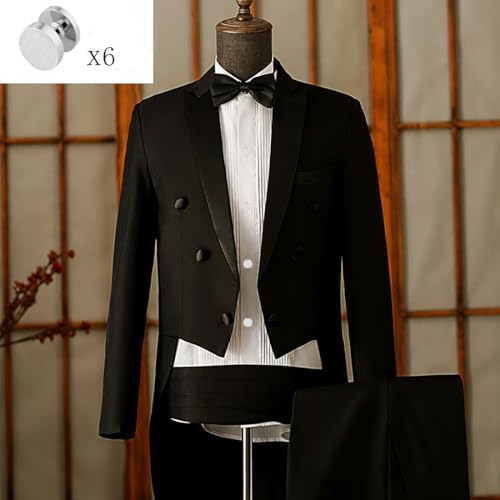 GWD Mens Cufflinks Stainless Steel Tuxedo Shirt Studs Set with Gift Box Black Cuff link Jewelry Gift Wedding Business - style: Silver