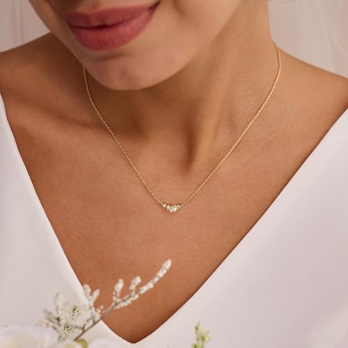 Pearl Necklaces for Women,Dainty Gold Pendant Necklaces Waterproof Jewelry | 14K Gold Plated Pearl Necklaces,Dainty Elegant Wedding Necklace,Small Cute Adjustable Minimalist Necklace,Non Tarnish Jewelry - color: GOLD-15