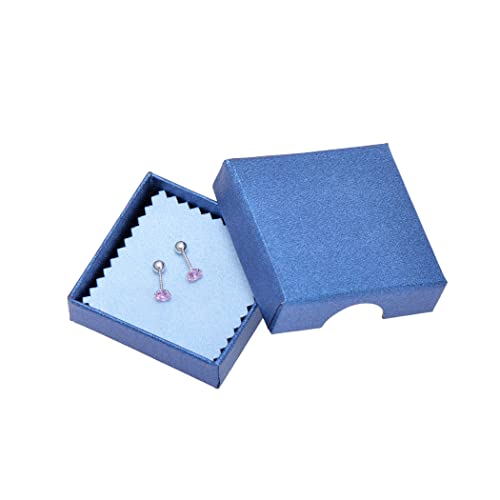 Screw Back Sterling Silver Cubic Zirconia Earrings Studs 3 MM - color: Pink