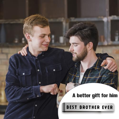 Bicfuiot Father's Day Christmas Birthday Valentines Graduation Gifts for Boyfriend Dad Uncle Grandpa Husband Son,Tie Clips - style: Brother