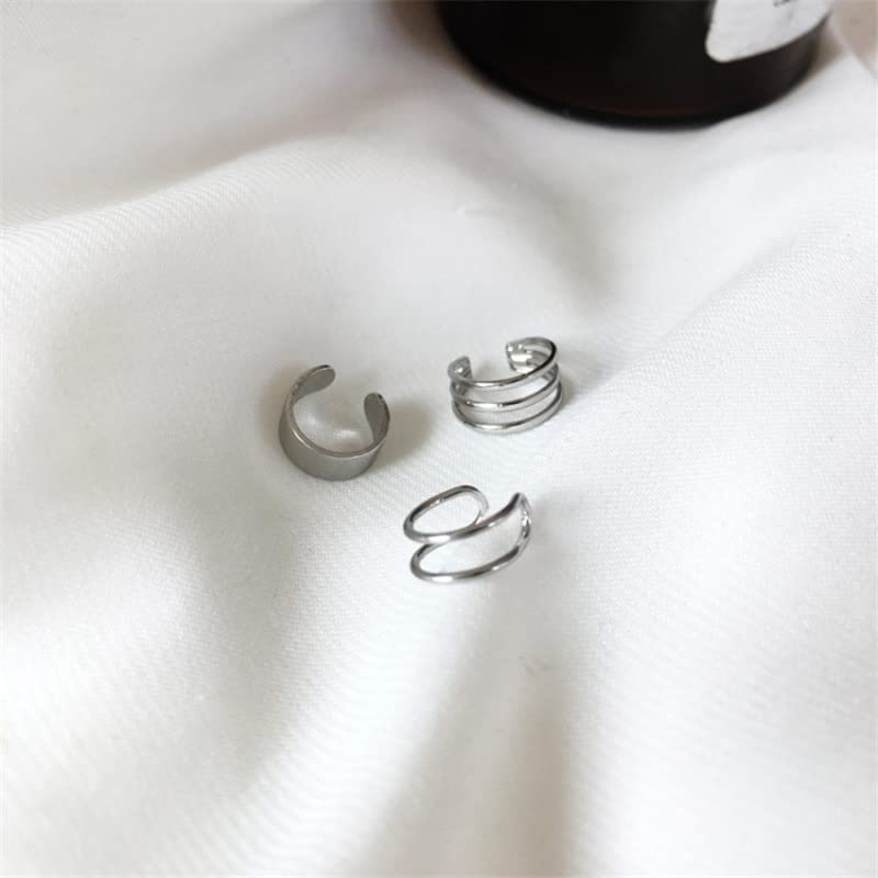 Ear Cuff for Women 14K Gold Plated Cuff Earrings Cubic Zirconia Hoop Huggie Ear Cuffs for Girls Gold Ear Cuffs Non Pierced Ear Clips Cartilage Earring Women Jewelry - color: Silver C