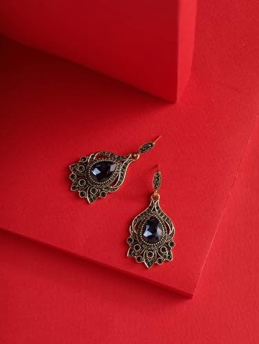 Christmas Halloween Red Heart Shaped Pattern Alloy Earrings, Gothic Antique Style Jewelry for Women - style: Earrings EARR.002