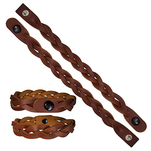 PITKA LEATHER Mixed Colors Mystery Braid Leather Bracelets Kit - 8 Leather Bracelets Braiding Ready 2 of Each Color - Made in USA