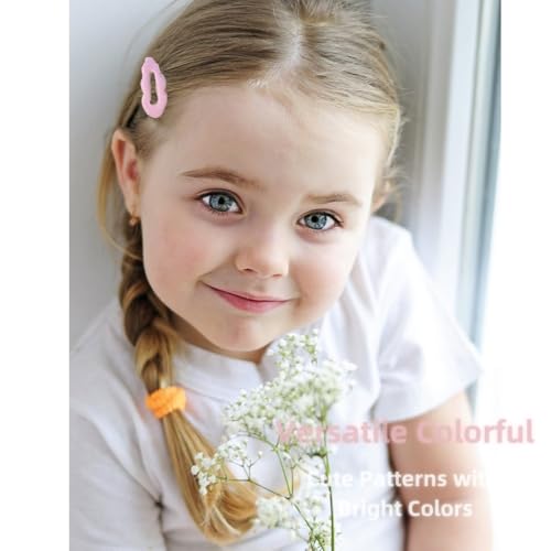 56 pcs Girl Hair Clips Cute Clips for Toddler Girls Hair Accessories for Kids Rabbit/Flower/Bow Colorful Patterns