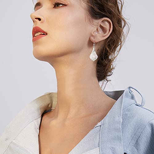 Unique Sparkly Multi-color Crystal Teardrop Dangle Drop Earrings Rainbow Crystal Geometry Earrings for Women Statement Chic Charm Jewelry Gifts - color: White