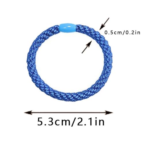 10-Piece Hair Ties: Soft Knitted Hair Tie for Thick/Coarse/Curly Hair. Gentle Hair Ties No Damage—Secure & Protect Strands (Black-blue) - color: Black-blue