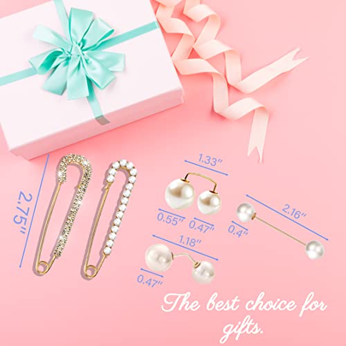Fashion Pearl Brooch, Sweater Shawl Pearl Pin, Elegant and Fashionable | Enhance your Temperament, Suitable for a Variety of Occasions to Wear - color: White A