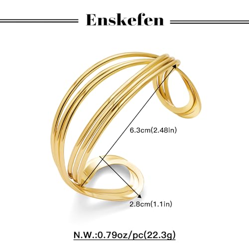Gold Cuff Bracelet for Women Chunky Multi-layer Cross Wire Open Bracelet Hollow Wide Cuff Bracelets Adjustable Gold Open Cuff Bangle Bracelet - color: Dainty Multi-layer Wire Cuff Bracelet