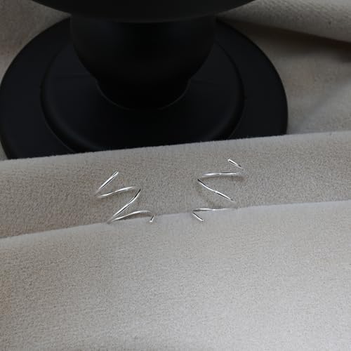 Sterling Silver Double Twist Hoop Earrings Tiny Spiral Second Hole Earrings Cartilage Double Hoop Piercing Earrings for Women Trendy -Silver & Gold - color: Silver
