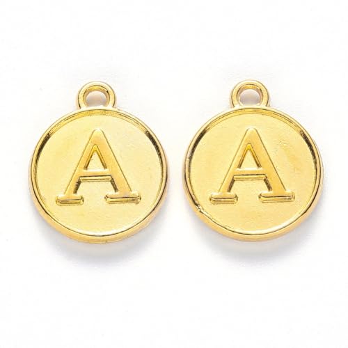 208Pcs/8 Sets Silver Letter Charms A-Z Alphabet Metal Initial Charms kit for Jewelry Making DIY Bracelets Necklaces and keychain making - color: Gold