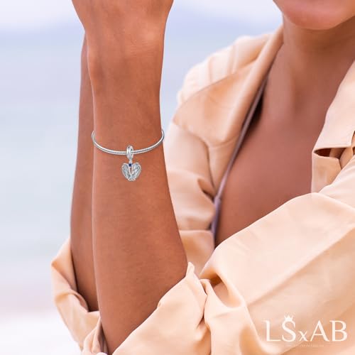 LSxAB Guardian Angle Wings Jan-Dec Birthstone Charm Compatible with Pandora Charms Bracelets for Women Charm - style: 09 Blue