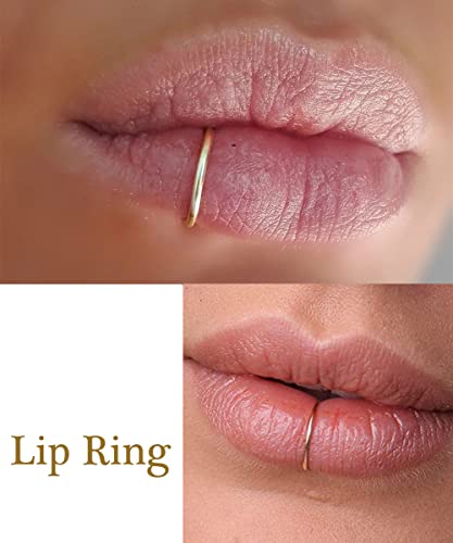 18g 20g 22g Nose Rings Hoops Silver Gold Hoop Nose Ring Surgical Steel Hypoallergenic Cartilage Hoop Earring Thin Helix Earring Hoops Tiny Small Lip Rings Piercing Jewelry 6mm 8mm 10mm - color: Silver 22g 8mm