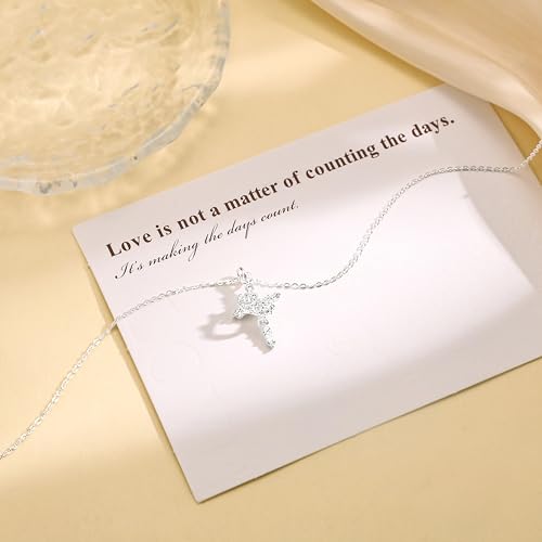 Carffordo 925 Sterling Silver Cross Necklace, Dainty Necklace for Women | Simple Small Cross Pendant Necklace, Sterling Silver/16K Gold Plated Non-Tarnish Faith Jewelry, Christian Religious Gifts - style: Silver Crown Cross
