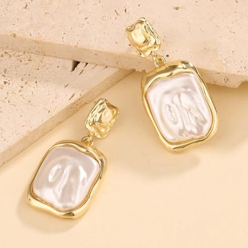 Baroque Pearl Earrings for Women Irregular Pearl Dangle Earrings Vintage Dangle Earring Bridal Wedding Jewelry - style: Style 1