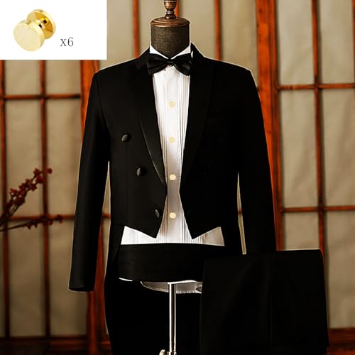GWD Mens Cufflinks Stainless Steel Tuxedo Shirt Studs Set with Gift Box Black Cuff link Jewelry Gift Wedding Business - style: Gold