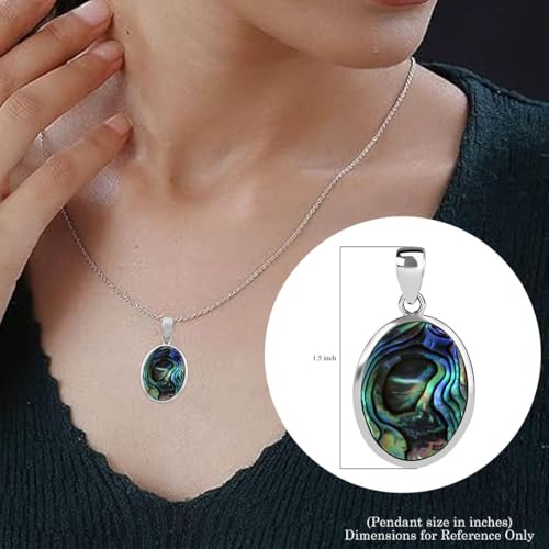 Shop LC 925 Sterling Silver Boho Abalone Shell Pendant | Teardrop Shape, Coastal, Beach Jewelry - color: Abalone # 05