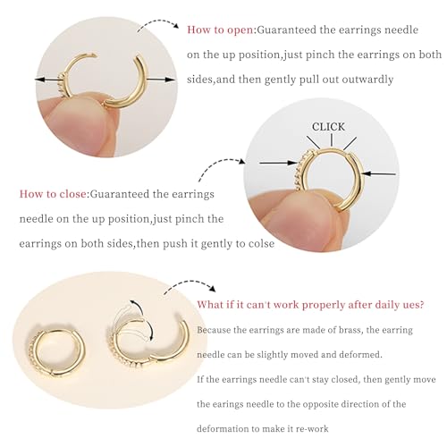 Huggie Hoop Earrings Small Hypoallergenic 14K Gold Plated Huggie Earrings For Women Simple Huggie Stud Earrings - color: Gold-6/8/10mm