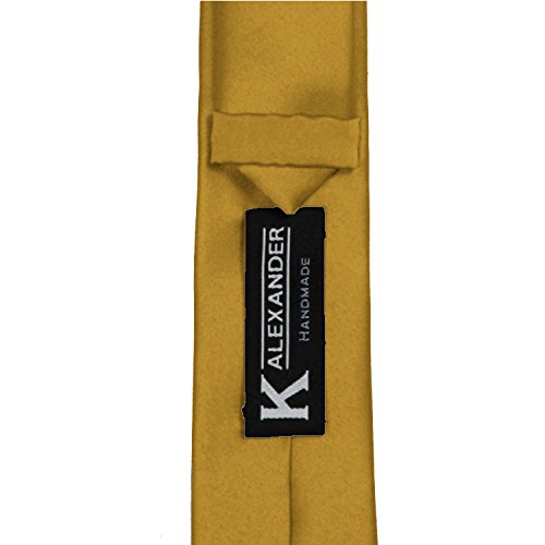 K. Alexander Skinny Ties - Multiple Solid Colors - Classic 2" width - color: Honey Gold